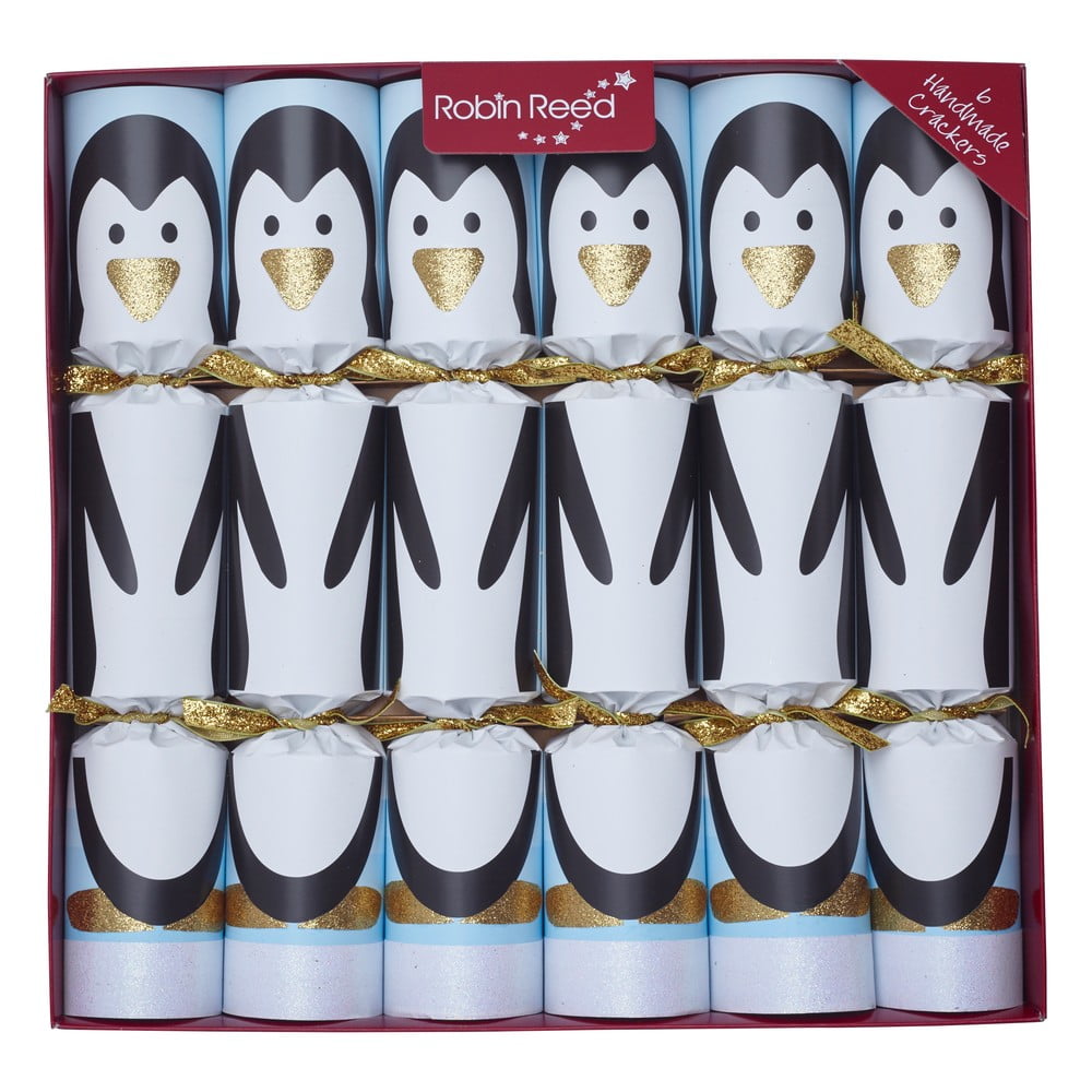 E-shop Vianočné crackery v súprave 6 ks Racing Penguin - Robin Reed