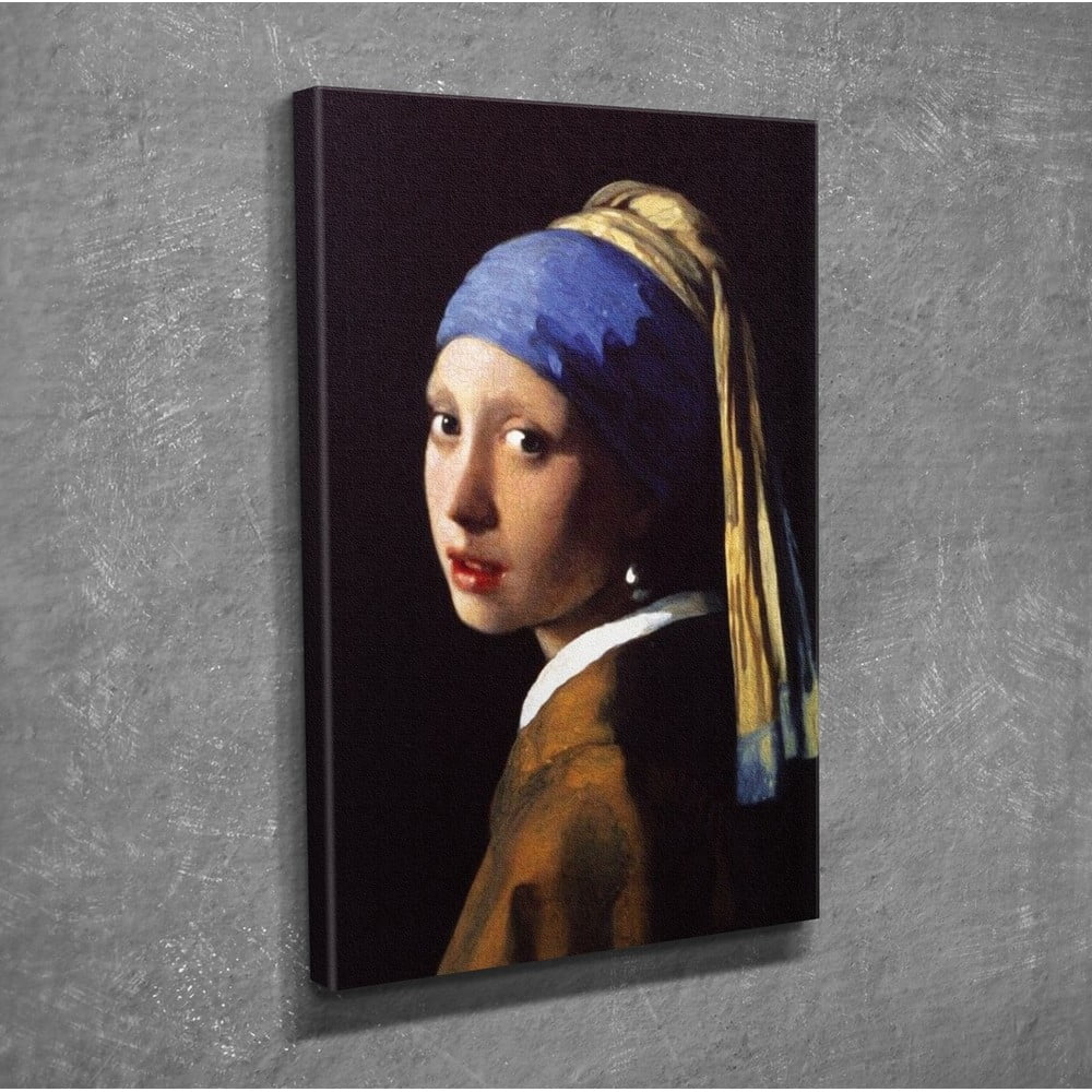 Obrázok Nástenná reprodukcia na plátne Johannes Vermeer The Girl with Pearl, 30 × 40 cm