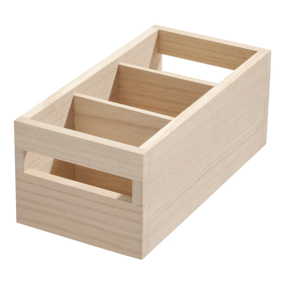 E-shop Úložný box z dreva paulownia iDesign Wood Handled, 12,7 x 25,4 cm