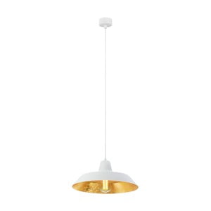 Biele stropné svietidlo s detailom v zlatej farbe Bulb Attack Cinco