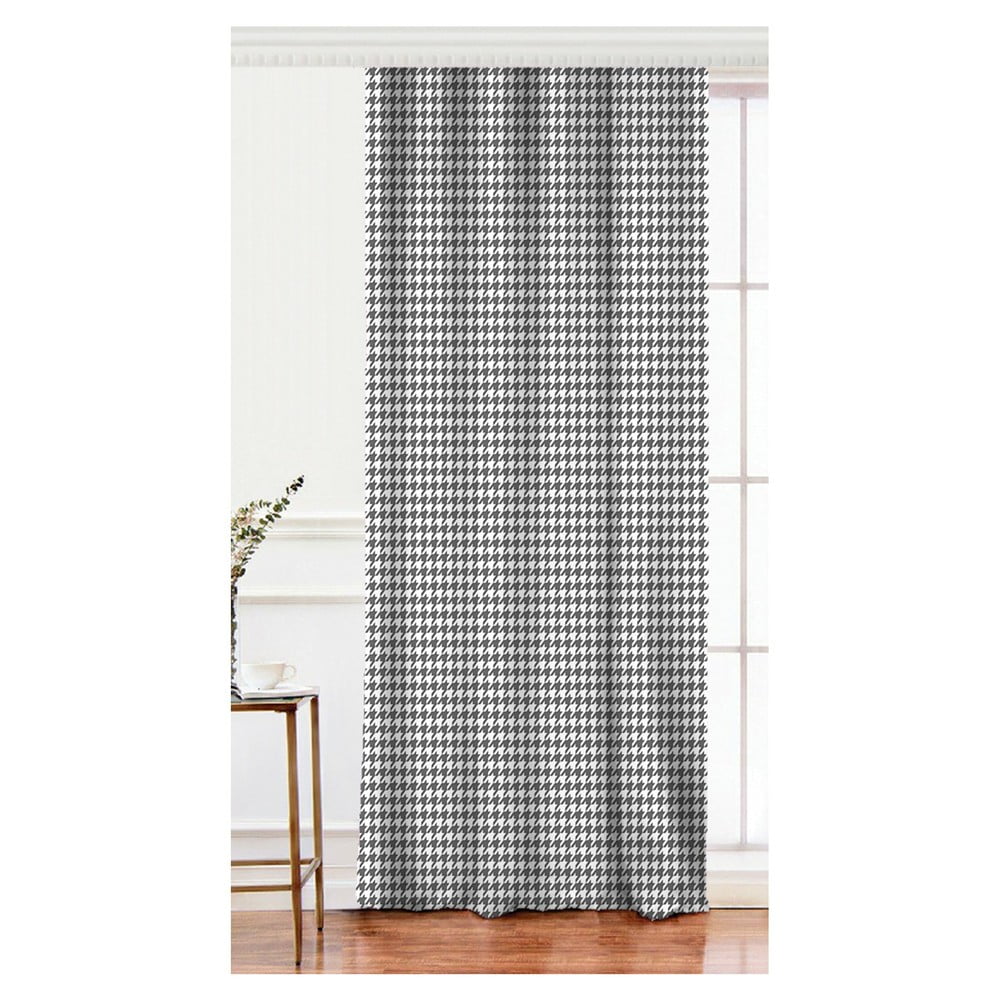 E-shop Čierno-biely záves s prímesou bavlny Minimalist Home World, 140 x 260 cm