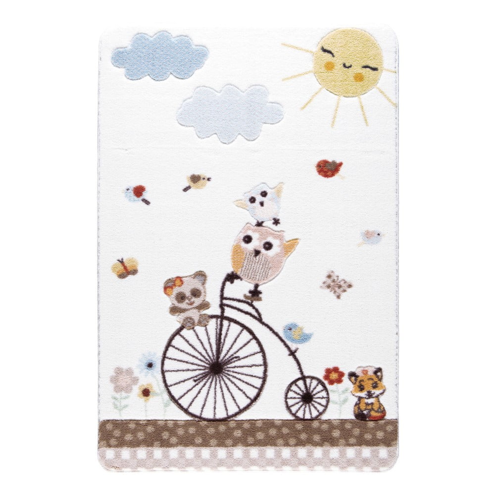 Detský biely koberec Confetti Sunny Day, 100 × 150 cm