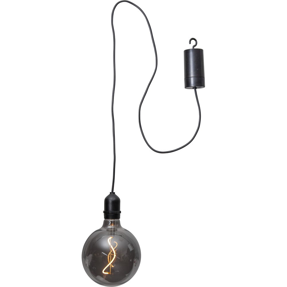 E-shop Čierna vonkajšia svetelná LED dekorácia Star Trading Glassball, dĺžka 1 m