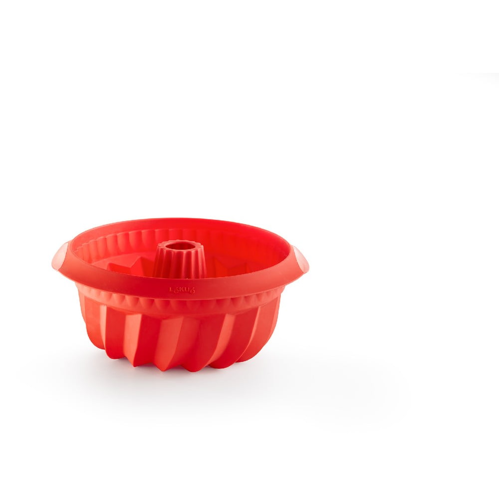 E-shop Červená silikónová forma na bábovku Lékué, ⌀ 22 cm