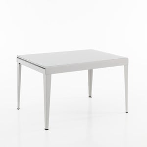 Biely kovový rozkladací jedálenský stôl Oreste Luchettas Clever, 120 × 83 cm