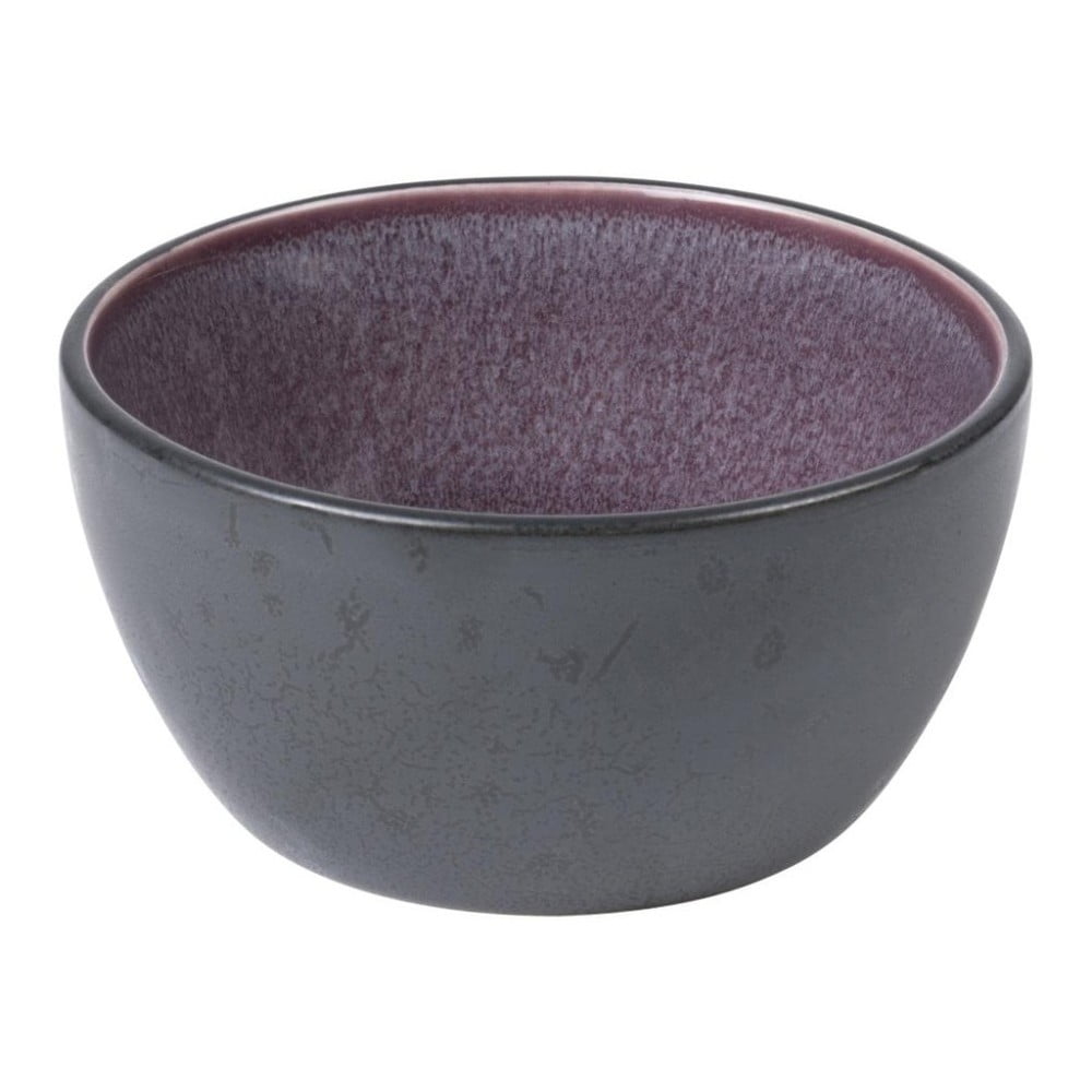 E-shop Čierna kameninová miska s vnútornou glazúrou vo fialovej farbe Bitz Mensa, priemer 10 cm