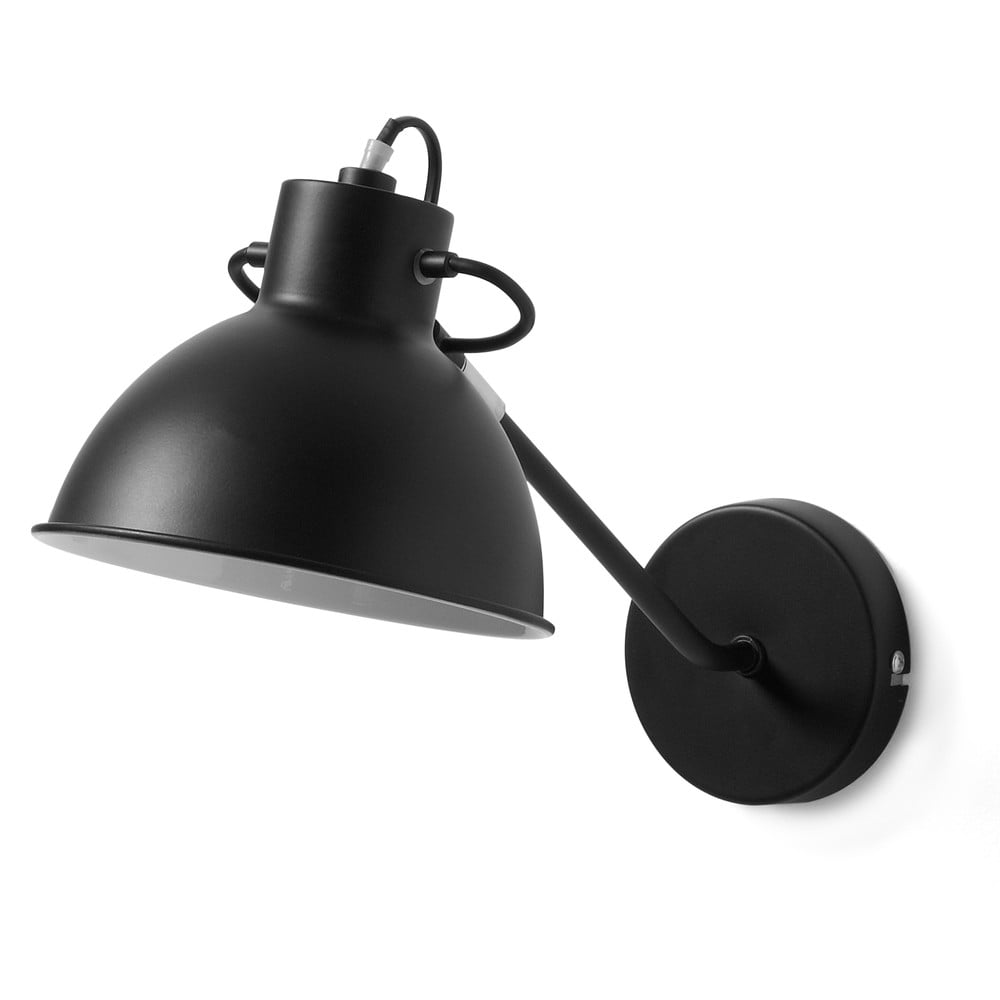 E-shop Čierna nástenná lampa Kave Home Odalis