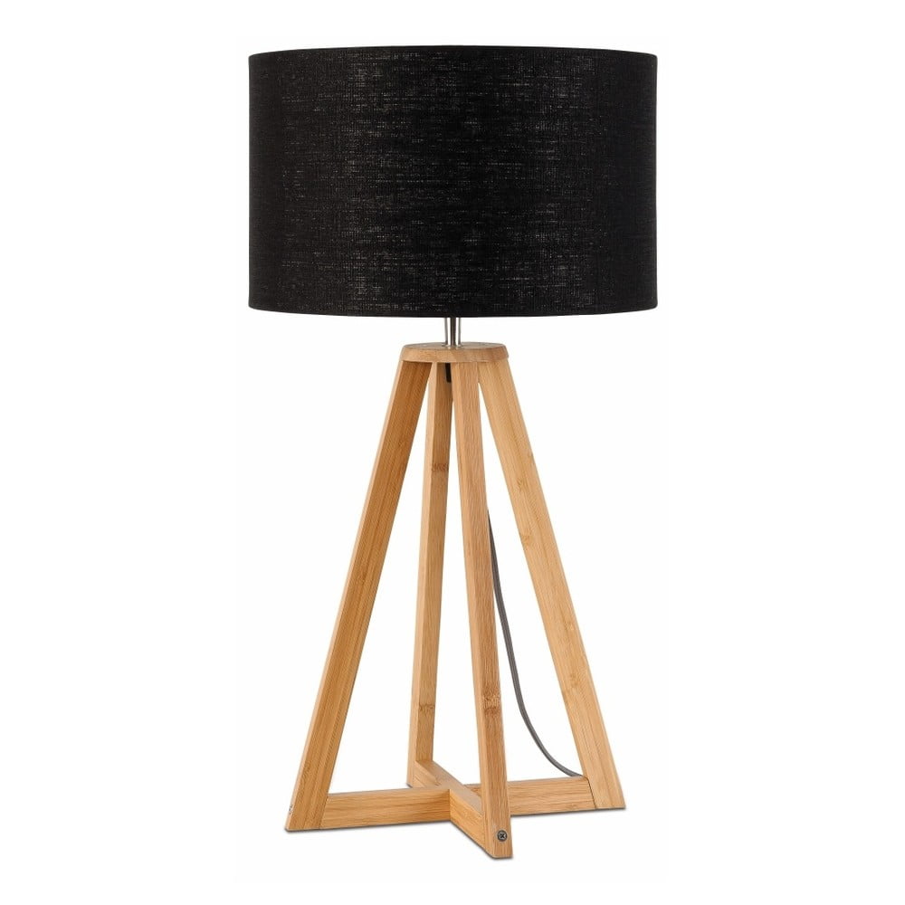E-shop Stolová lampa s čiernym tienidlom a konštrukciou z bambusu Good&Mojo Everest