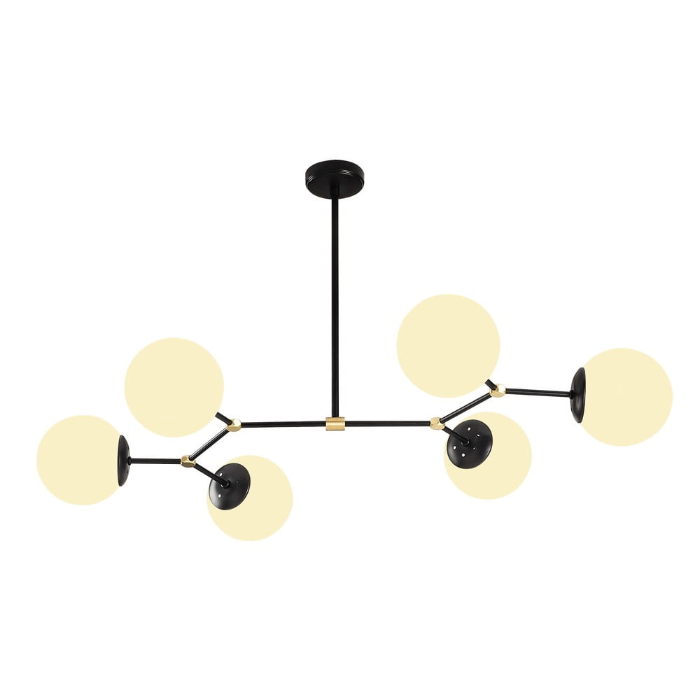 Obrázok Čierne závesné svietidlo pre 6 žiaroviek Opviq lights Damar Horizontal