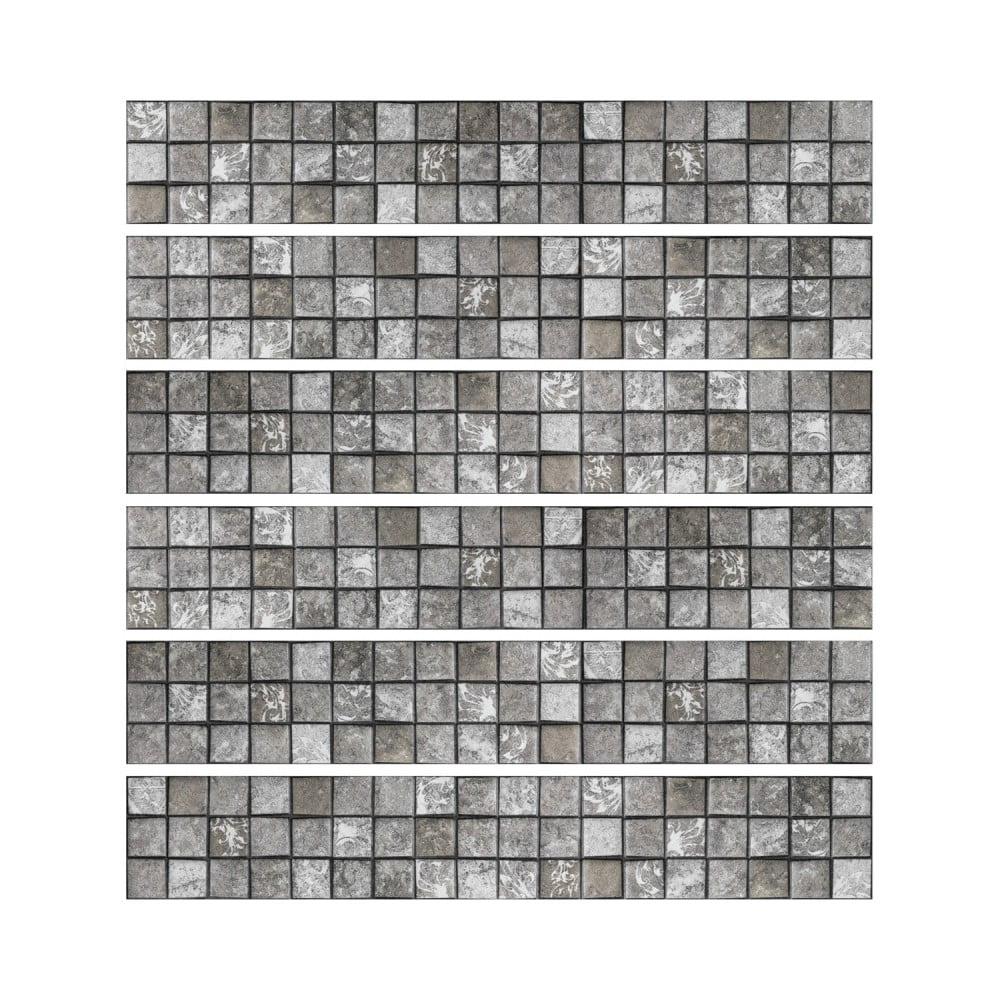 Obrázok Sada 6 nástenných samolepiek Ambiance Stickers Friezes Tiles Stone, 5 × 30 cm