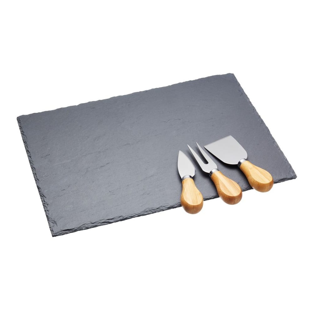 E-shop Sada nožov na syr a bridlicovej dosky Kitchen Craft, 35 x 25 cm
