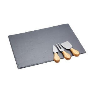 Sada nožov na syr a bridlicovej dosky Kitchen Craft, 35x25 cm