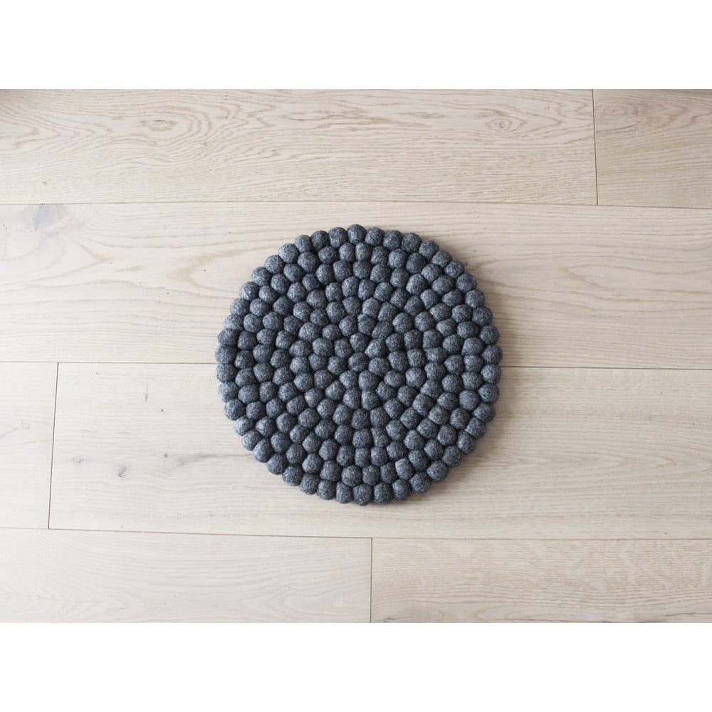 Obrázok Antracitovosivý guľôčkový vlnený detský podsedák Wooldot Ball Chair Pad, ⌀ 30 cm