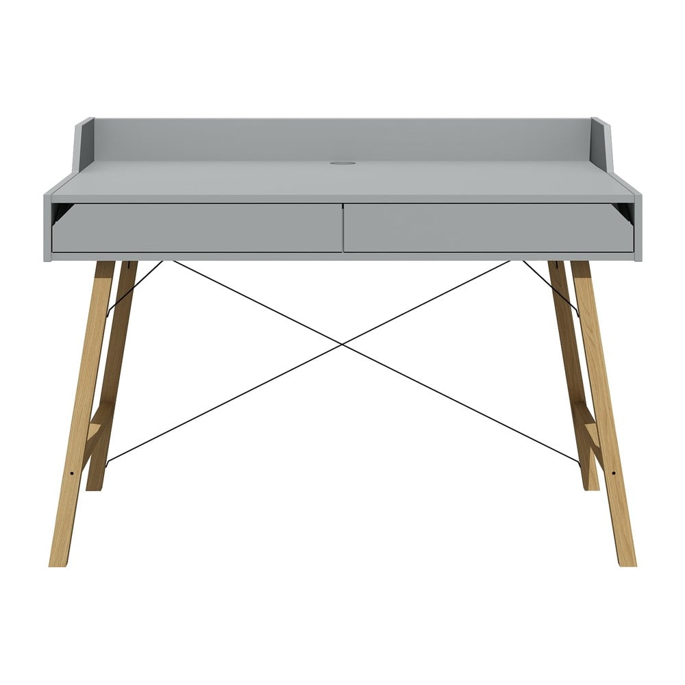 E-shop Sivý písací stôl Lotta BELLAMY, šírka 120 cm