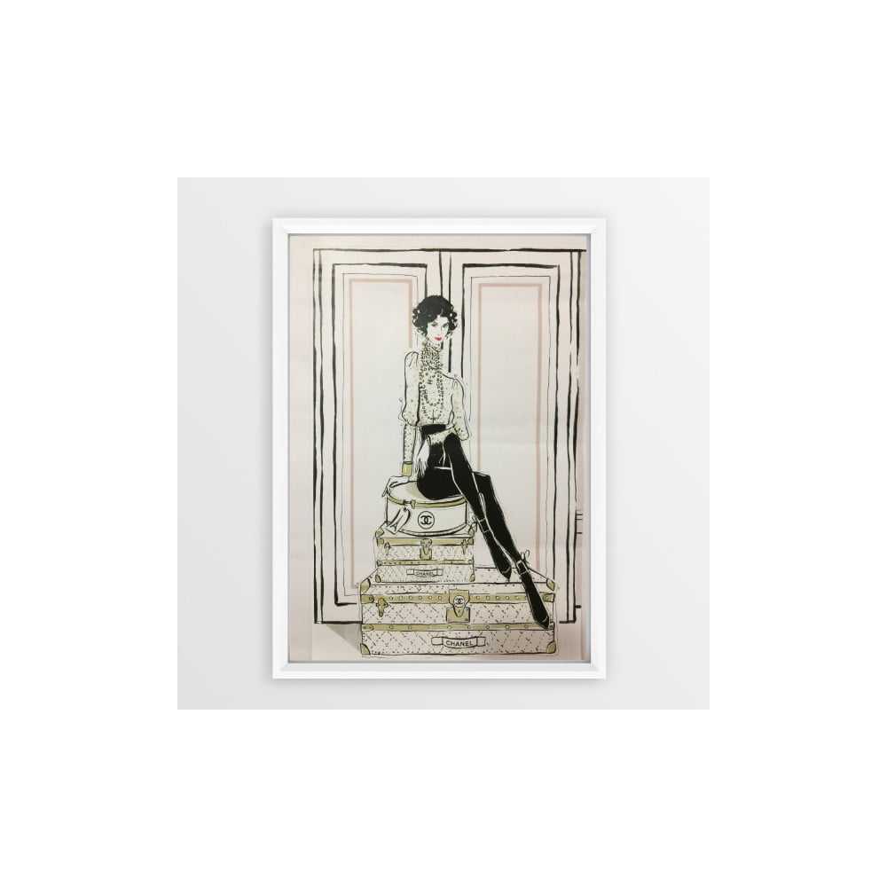 E-shop Nástenný obraz v ráme Piacenza Art Chanel Suitcase, 23 x 33 cm