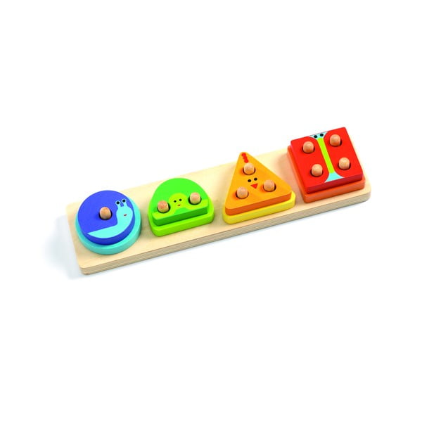 Detské drevené puzzle na podstavci Djeco Quatro