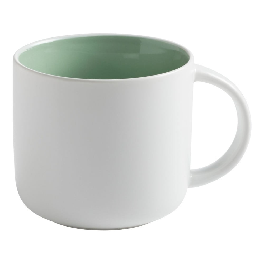 E-shop Biely porcelánový hrnček so zeleným vnútrom Maxwell&Williams Tint, 450ml