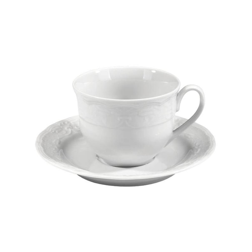 E-shop Sada 6 šálok s tanierikom z bieleho porcelánu Kutahya Concept, 50 ml