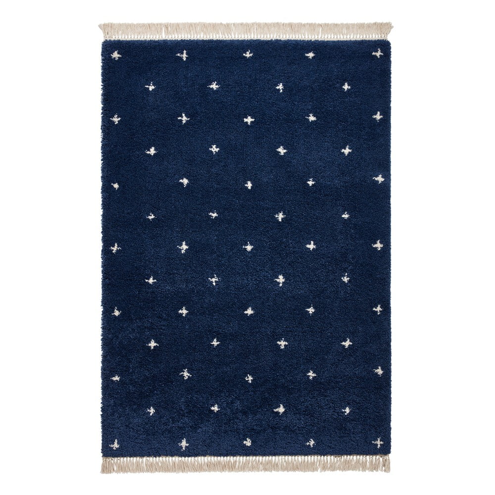 E-shop Námornícky modrý koberec Think Rugs Boho Dots, 120 x 170 cm