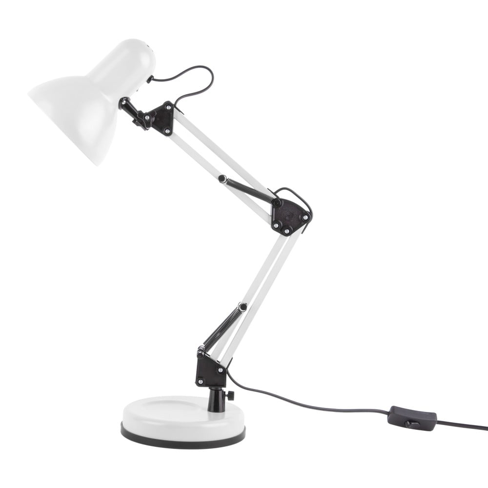 E-shop Biela stolová lampa s čiernymi detailmi Leitmotiv Hobby, ø 12,5 cm