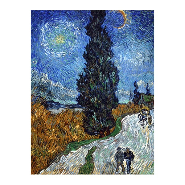 Reprodukcia obrazu Vincent van Gogh - Country Road in Provence by Night, 80 x 60 cm