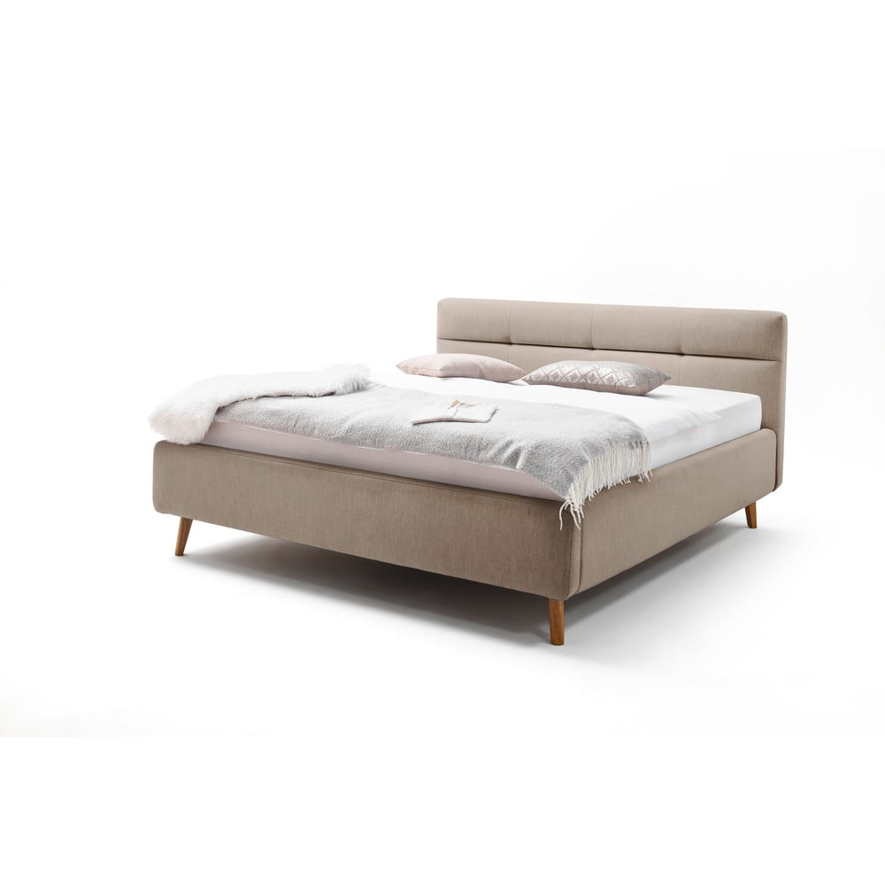 E-shop Béžová dvojlôžková posteľ s roštom a úložným priestorom Meise Möbel Lotte, 160 x 200 cm