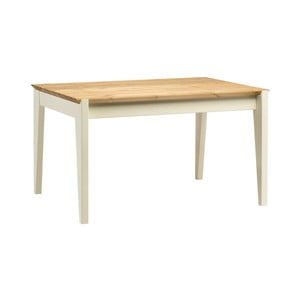 Stôl z borovicového dreva s bielymi nohami Askala Hook, dĺžka 130 cm
