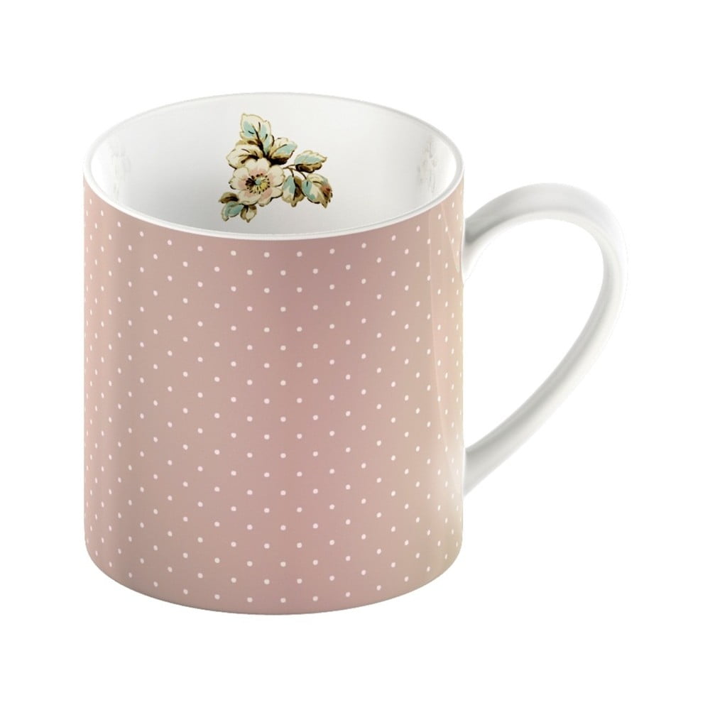 E-shop Ružový porcelánový hrnček s bodkami Creative Tops Cottage Flower, 330 ml