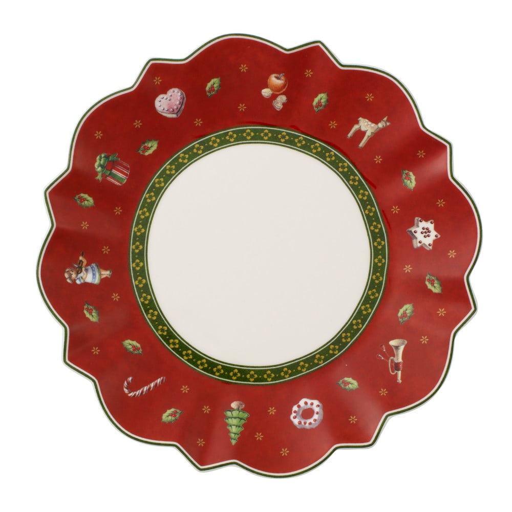 E-shop Červený porcelánový tanier s vianočným motívom Villeroy & Boch, ø 17 cm