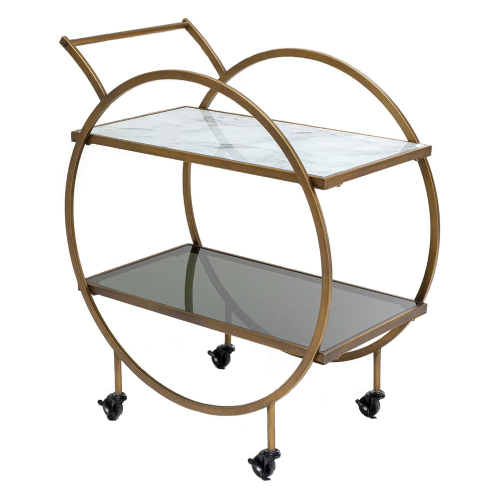 E-shop Kovový odkladací stolík na kolieskach Kare Design Loft, výška 85 cm