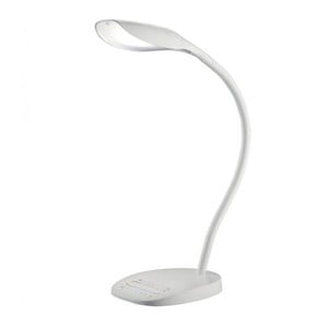 Biela stolová LED lampa Trio Swan, výška 48 cm