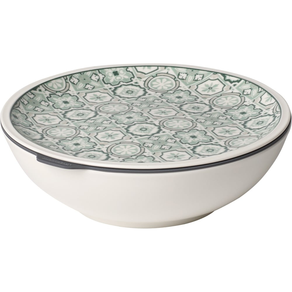 E-shop Zeleno-biela porcelánová dóza na potraviny Villeroy & Boch Like To Go, ø 21 cm
