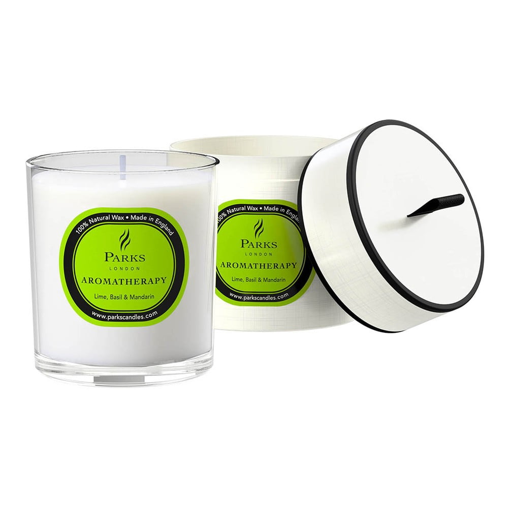 Obrázok Sviečka s vôňou limetky, bazalky a mandarínky Parks Candles London Aromatherapy, 50 hodín horenia