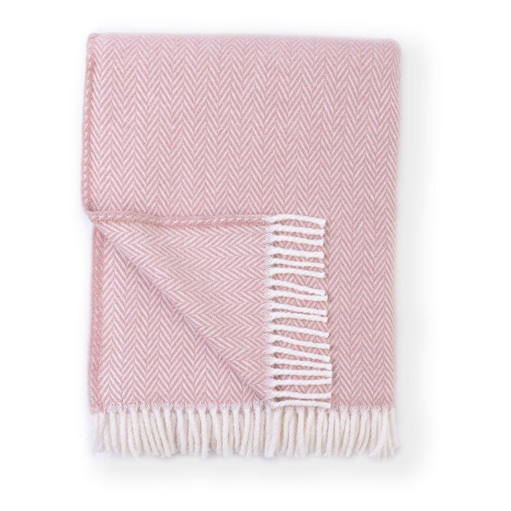 E-shop Ružový pléd s podielom bavlny Euromant Skyline, 140 x 180 cm