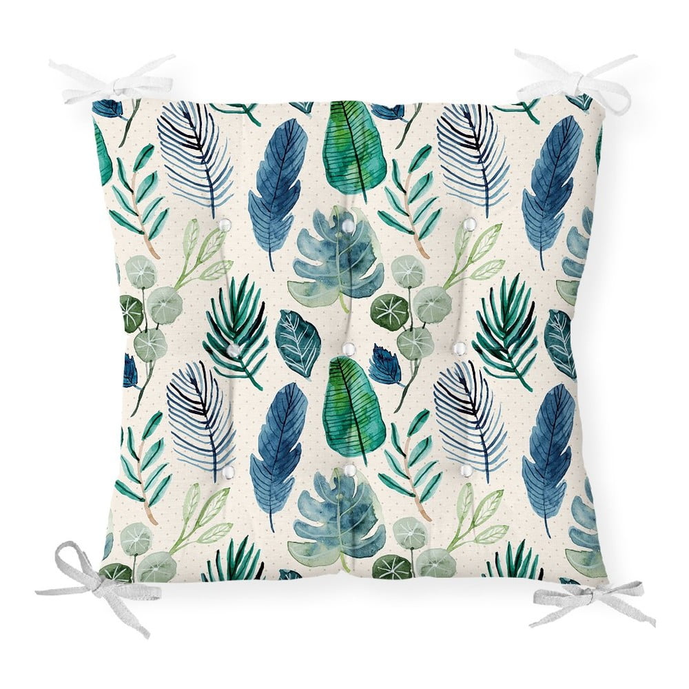 E-shop Sedák na stoličku Minimalist Cushion Covers Navy Flower, 40 x 40 cm