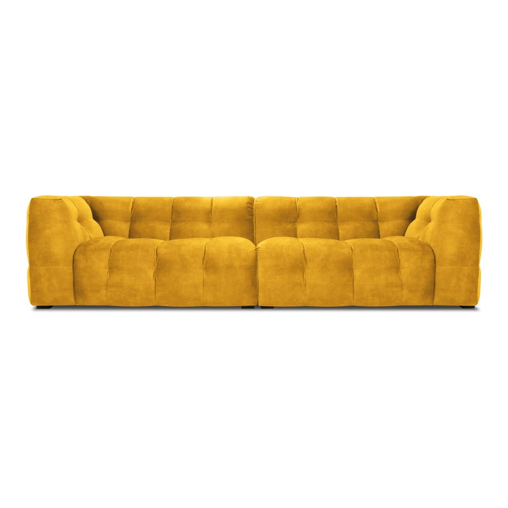 Žltá zamatová pohovka Windsor & Co Sofas Vesta, 280 cm