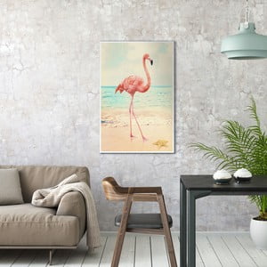 Obraz na plátne OrangeWallz Beach Flamingo, 60 x 90 cm