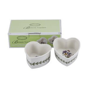 Sada 2 ks porcelánových mističek ve tvaru srdce Portmeirion, šírka 9 cm