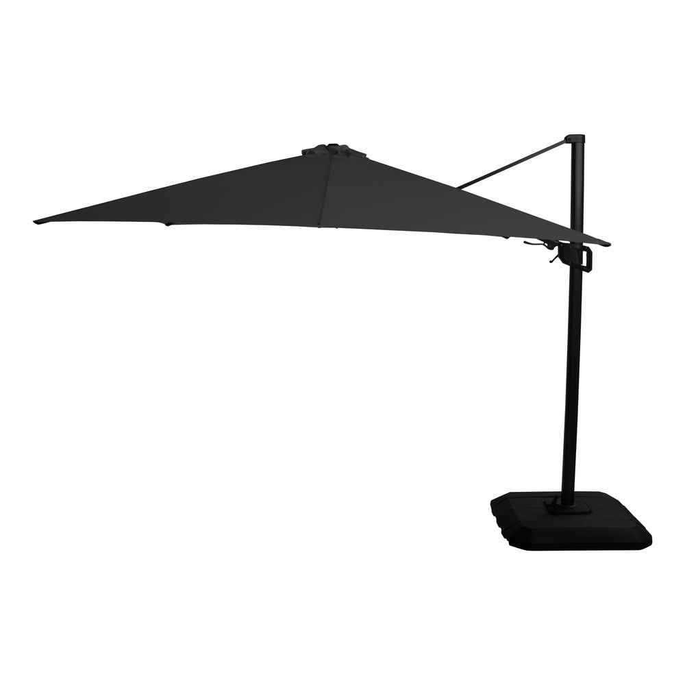 E-shop Čierny závesný štvorcový slnečník Hartman Deluxe, 300 x 300 cm
