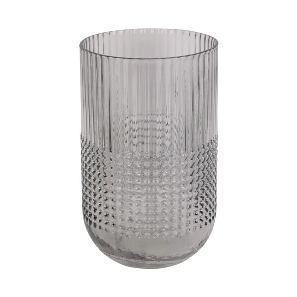 Sivá sklenená váza PT LIVING Attract, výška 20 cm