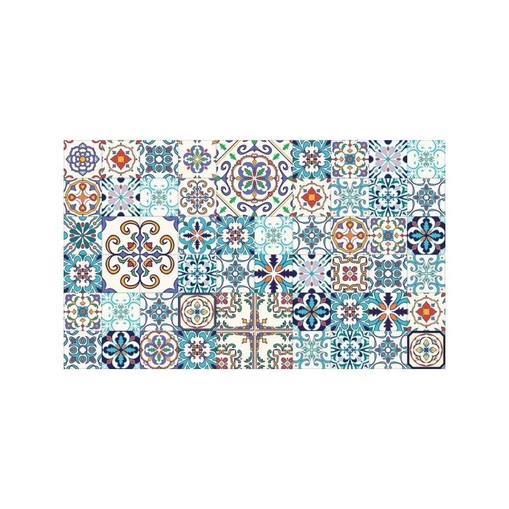 Obrázok Sada 60 nástenných samolepiek Ambiance Tiles Azulejos Antibes, 10 × 10 cm