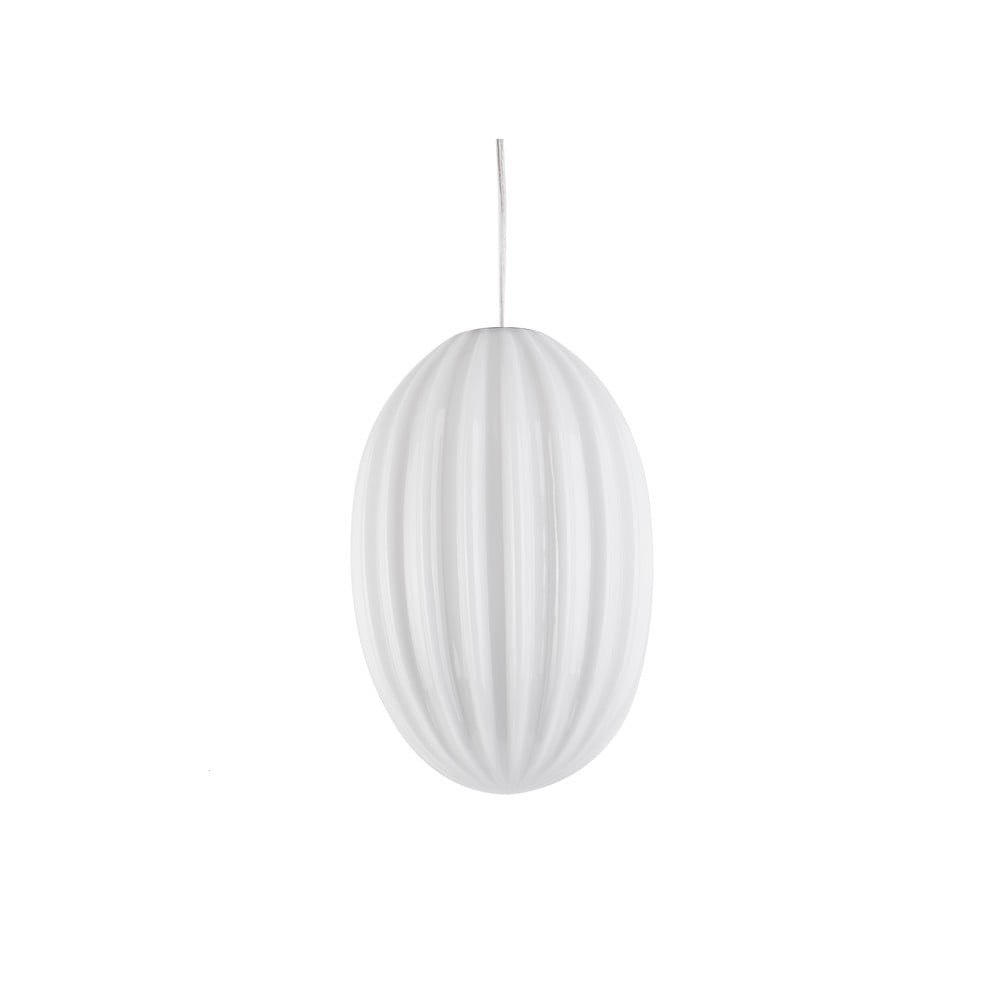 E-shop Biele sklenené závesné svietidlo Leitmotiv Smart, ø 20 cm