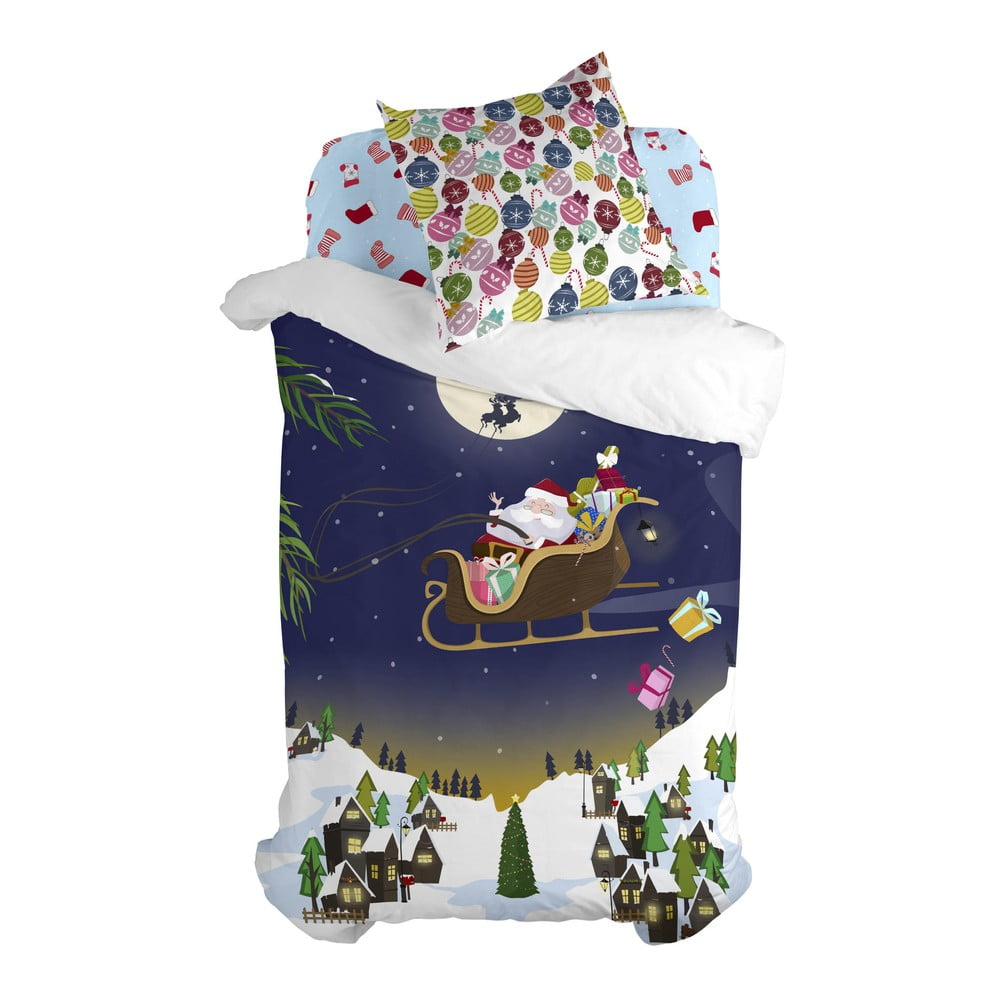 E-shop Detské bavlnené obliečky na paplón a vankúš Mr. Fox Merry Christmas, 140 x 200 cm