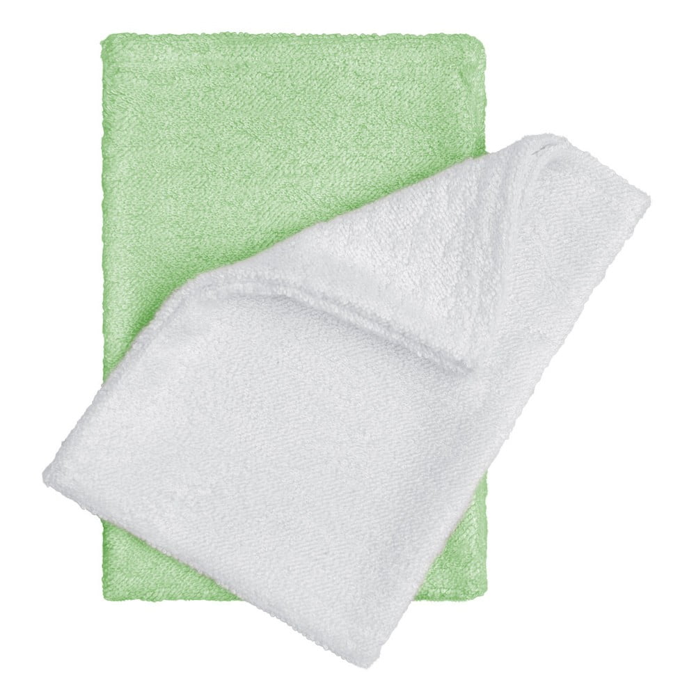 E-shop Súprava 2 bambusových detských uteráčikov v bielej a zelenej farbe T-TOMI