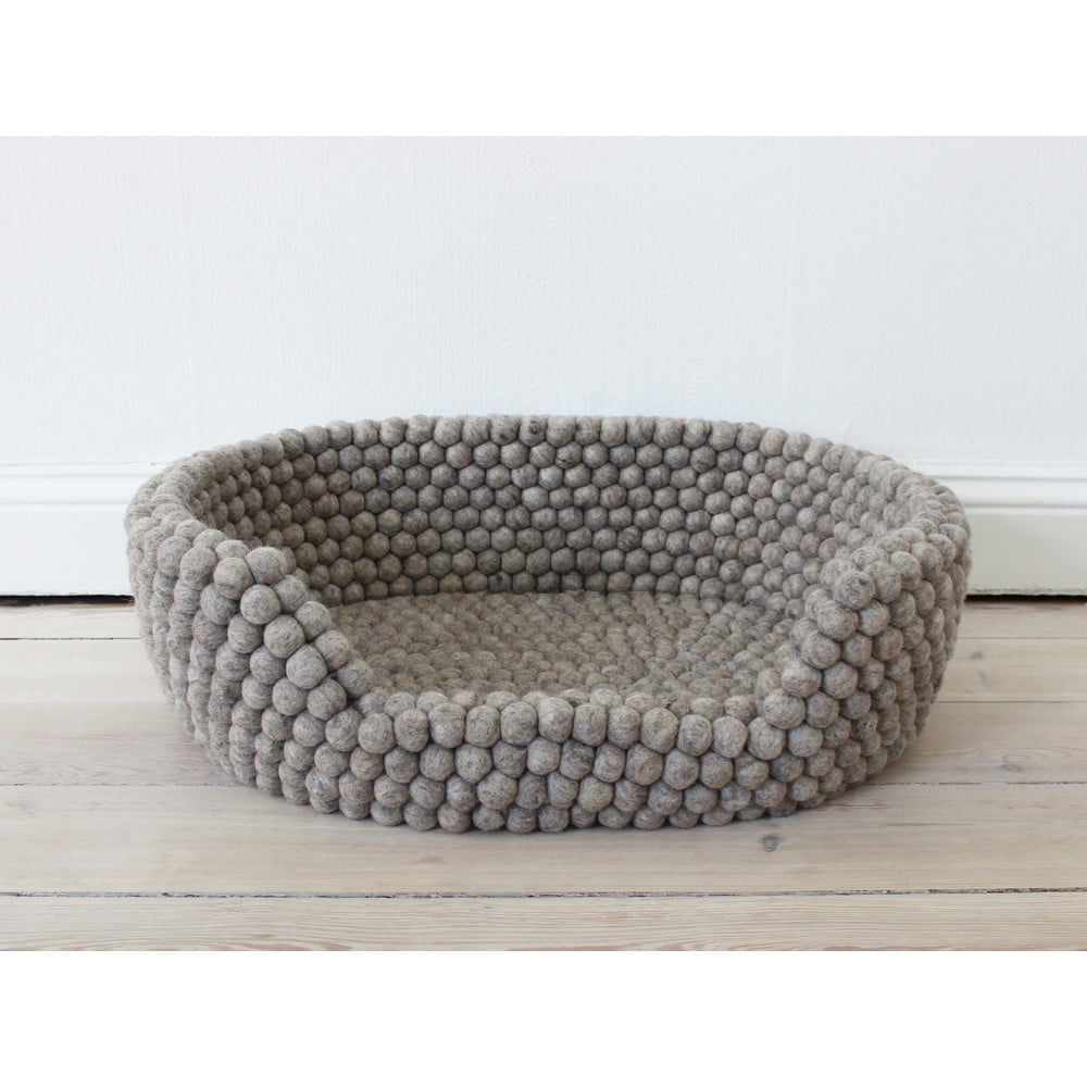 Obrázok Pieskovohnedý guľôčkový vlnený pelech pre domáce zvieratá Wooldot Ball Pet Basket, 60 x 40 cm