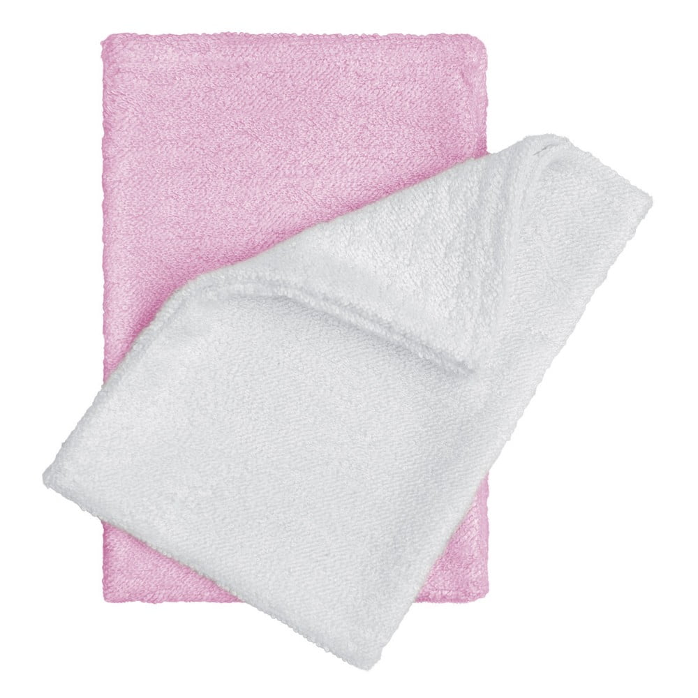 E-shop Súprava 2 bambusových detských uteráčikov v bielej a ružovej farbe T-TOMI