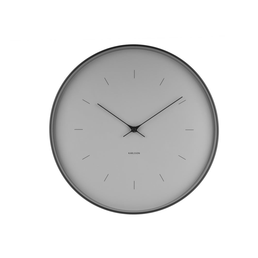 E-shop Sivé nástenné hodiny Karlsson Butterfly, ⌀ 37,5 cm