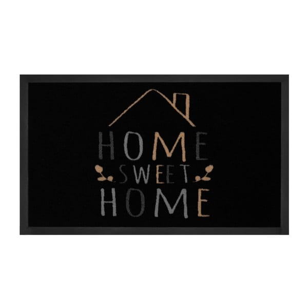 Čierna rohožka Hanse Home Home Sweet Home, 45 x 75 cm