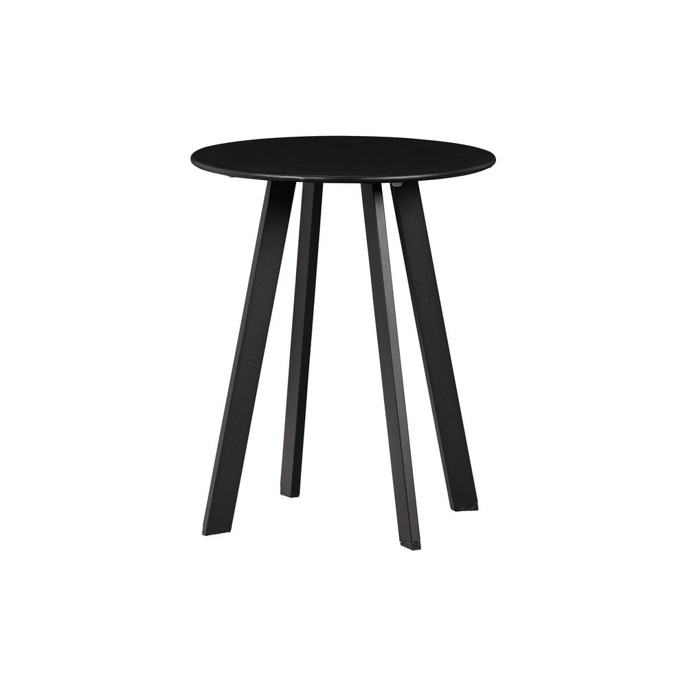 E-shop Čierny záhradný odkladací stolík WOOOD Fer, ø 40 cm