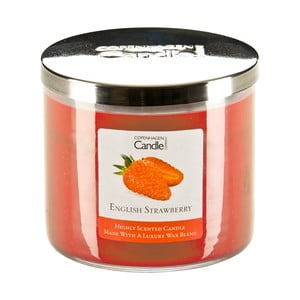 Aromatická sviečka s vôňou jahôd Copenhagen Candles, doba horenia 50 hodín